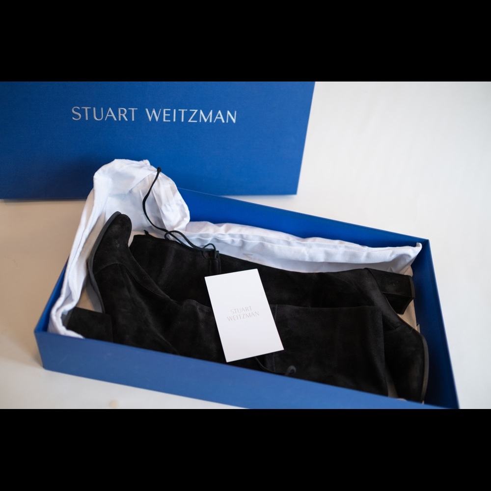 SW Tieland Over Knee Black Suede Boots